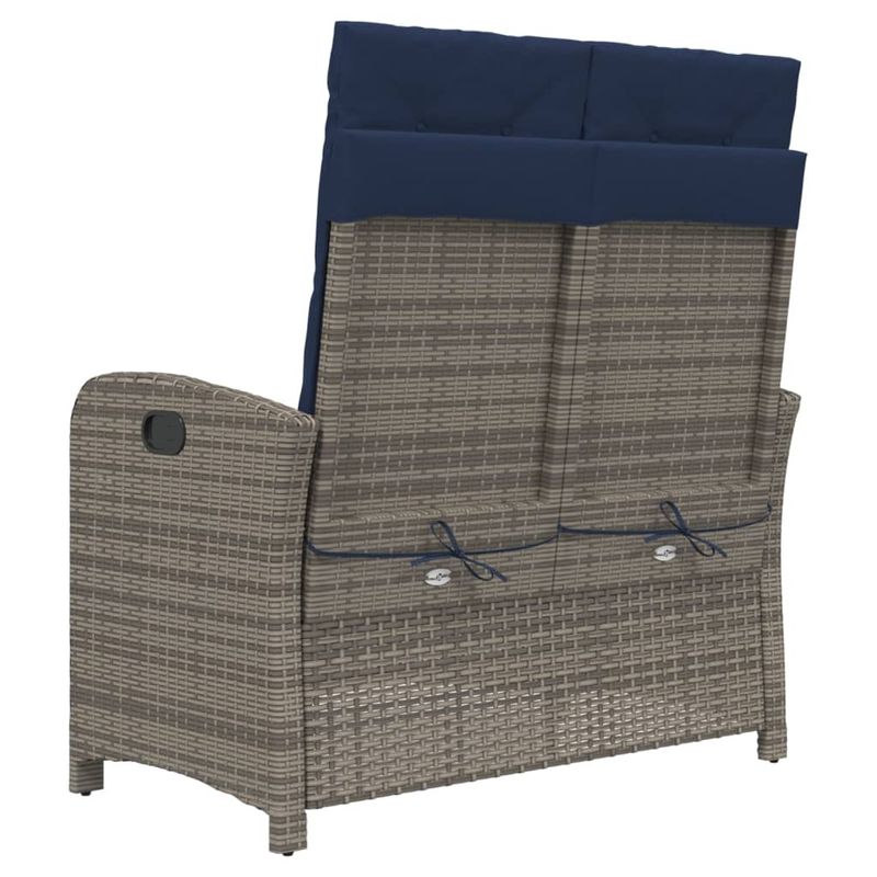Casa si Gradina - Gradina si terasa - Mobilier exterior - Bancute de gradina - Banca de gradina rabatabila cu perne, gri, poliratan - Infinity.ro