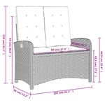 Casa si Gradina - Gradina si terasa - Mobilier exterior - Bancute de gradina - Banca de gradina rabatabila cu perne, gri, poliratan - Infinity.ro