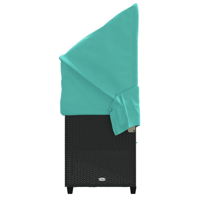 Casa si Gradina - Gradina si terasa - Mobilier exterior - Scaune si sezlonguri gradina - Sezlong cu baldachin si perne, negru, poliratan - Infinity.ro