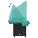 Casa si Gradina - Gradina si terasa - Mobilier exterior - Scaune si sezlonguri gradina - Sezlong cu baldachin si perne, negru, poliratan - Infinity.ro