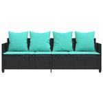 Casa si Gradina - Gradina si terasa - Mobilier exterior - Scaune si sezlonguri gradina - Sezlong cu perne, negru, poliratan - Infinity.ro