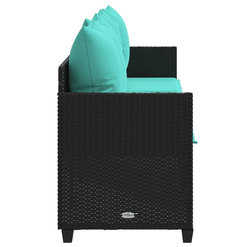 Casa si Gradina - Gradina si terasa - Mobilier exterior - Scaune si sezlonguri gradina - Sezlong cu perne, negru, poliratan - Infinity.ro
