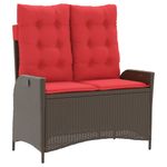 Casa si Gradina - Gradina si terasa - Mobilier exterior - Bancute de gradina - Banca de gradina rabatabila cu perne, maro, poliratan - Infinity.ro