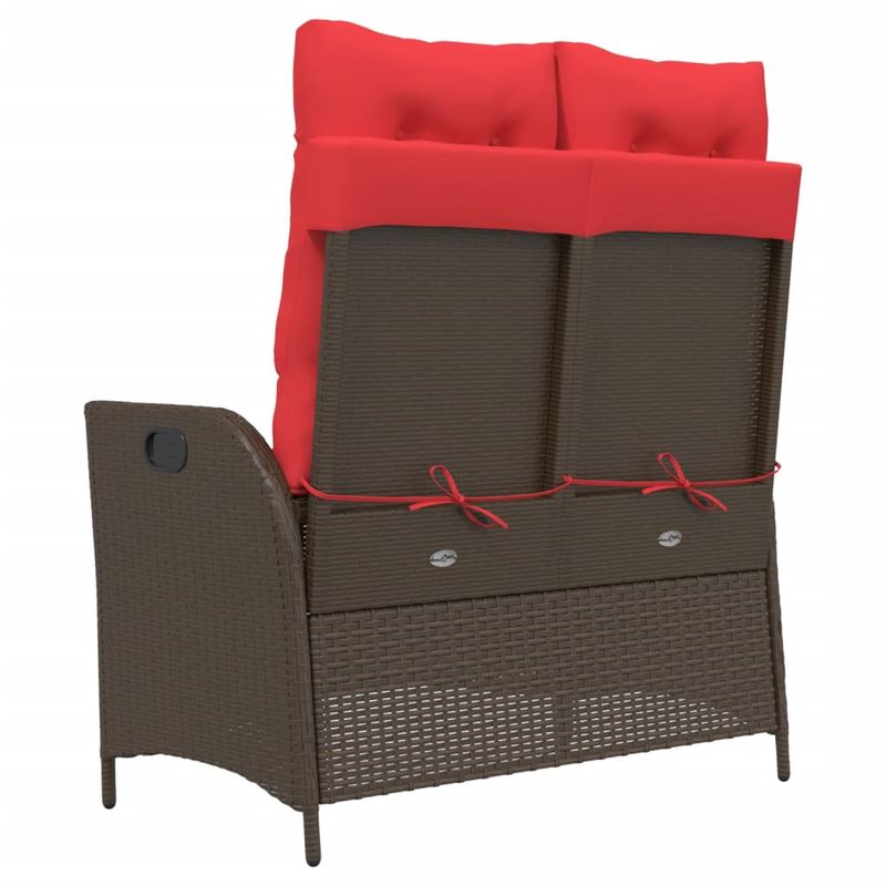 Casa si Gradina - Gradina si terasa - Mobilier exterior - Bancute de gradina - Banca de gradina rabatabila cu perne, maro, poliratan - Infinity.ro