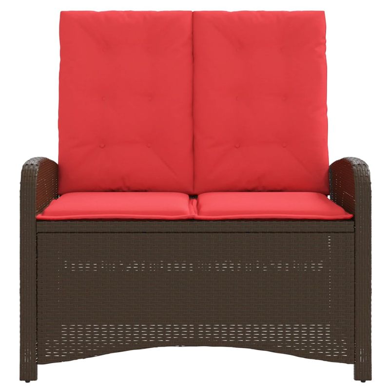 Casa si Gradina - Gradina si terasa - Mobilier exterior - Bancute de gradina - Banca de gradina rabatabila cu perne, maro, poliratan - Infinity.ro