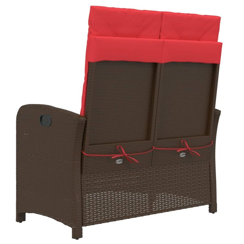Casa si Gradina - Gradina si terasa - Mobilier exterior - Bancute de gradina - Banca de gradina rabatabila cu perne, maro, poliratan - Infinity.ro