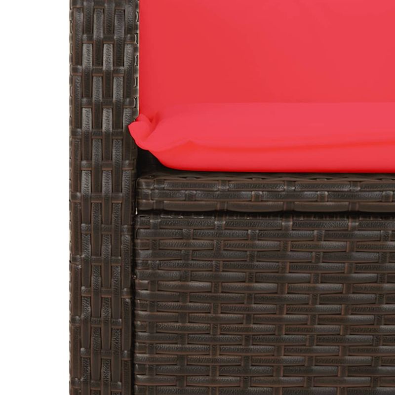 Casa si Gradina - Gradina si terasa - Mobilier exterior - Bancute de gradina - Banca de gradina rabatabila cu perne, maro, poliratan - Infinity.ro