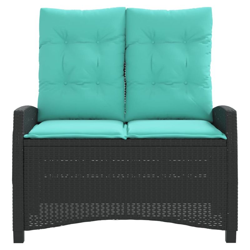 Casa si Gradina - Gradina si terasa - Mobilier exterior - Bancute de gradina - Banca de gradina rabatabila cu perne, negru, poliratan - Infinity.ro