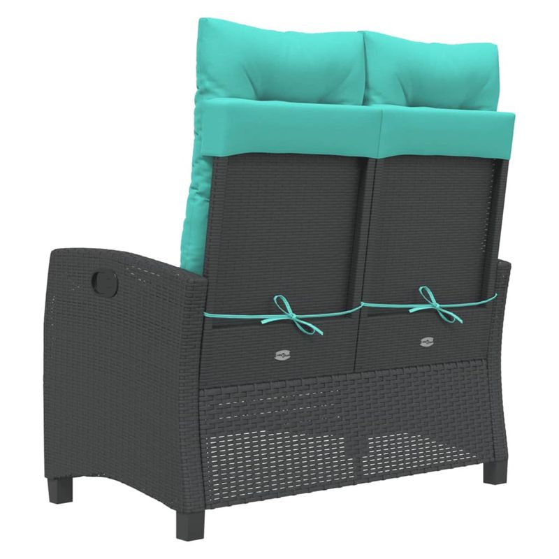 Casa si Gradina - Gradina si terasa - Mobilier exterior - Bancute de gradina - Banca de gradina rabatabila cu perne, negru, poliratan - Infinity.ro