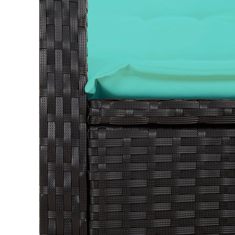 Casa si Gradina - Gradina si terasa - Mobilier exterior - Bancute de gradina - Banca de gradina rabatabila cu perne, negru, poliratan - Infinity.ro