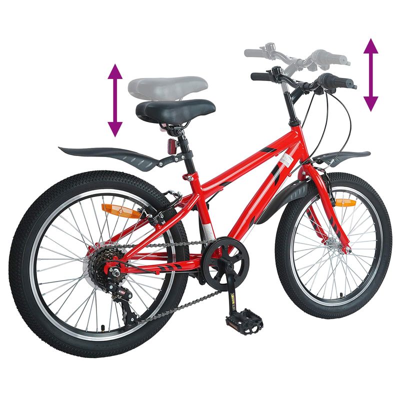 Sport si Outdoor - Ciclism - Biciclete pentru copii - Bicicleta pentru Copii 20 Inci 6-Speed pentru 6-11 ani Rosu - Infinity.ro