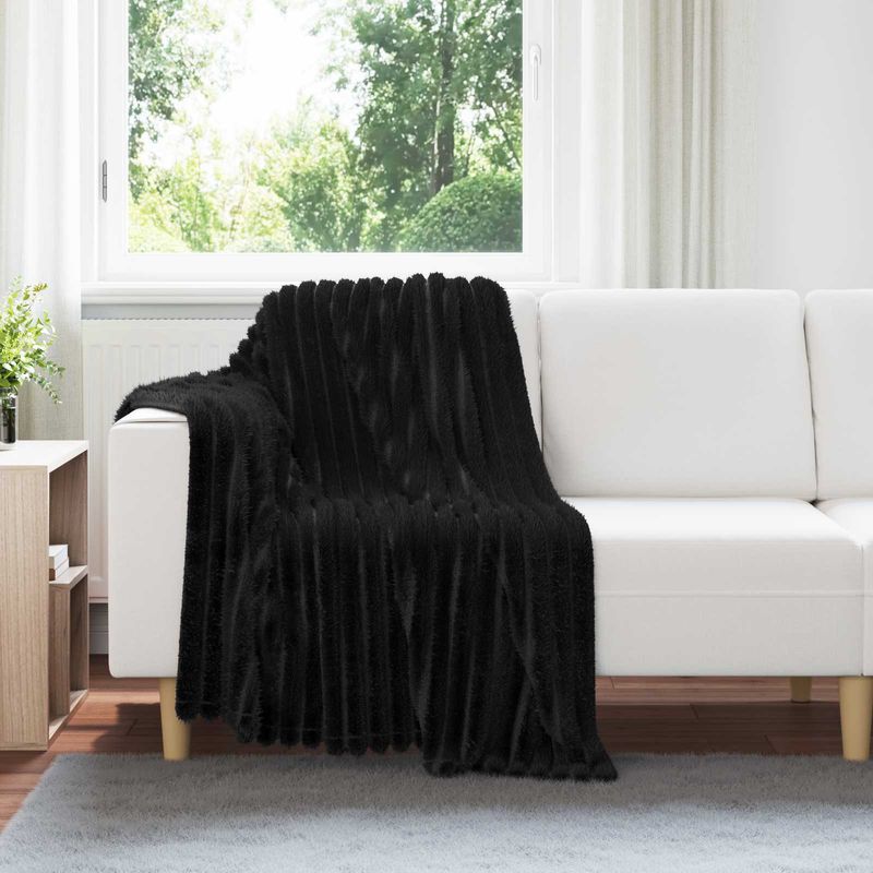 Casa si Gradina - Textile si covoare - Pături și cuverturi - Pături - Patura Negru 150 x 130 cm Molton - Infinity.ro