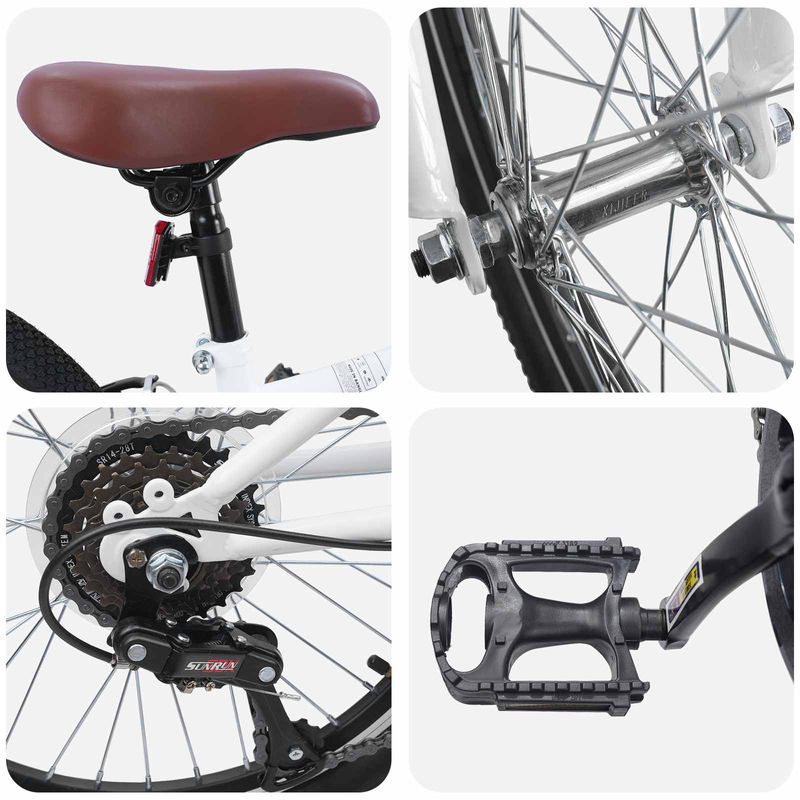 Sport si Outdoor - Ciclism - Biciclete pentru adulti - De oras - Bicicleta Montana 24 Inci 6-Speed pentru 8-12 ani Alb - Infinity.ro