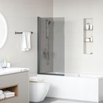 Casa si Gradina - Sanitare - Cazi si cabine de dus - Paravane si usi - Ecran de baie pentru dus Manual Negru 68 x 130 cm Sticla intarita - Infinity.ro