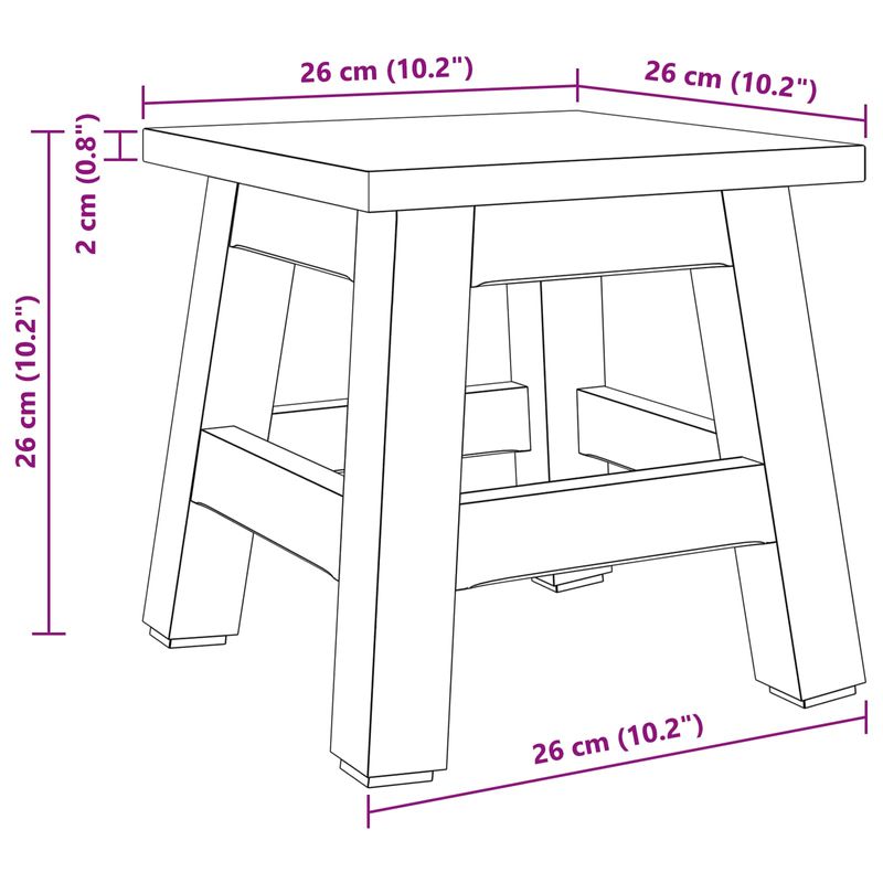 Casa si Gradina - Mobilier - Scaune si fotolii - Tabureti - Taburet natural 26 x 26 x 26 cm Lemn de mahon - Infinity.ro