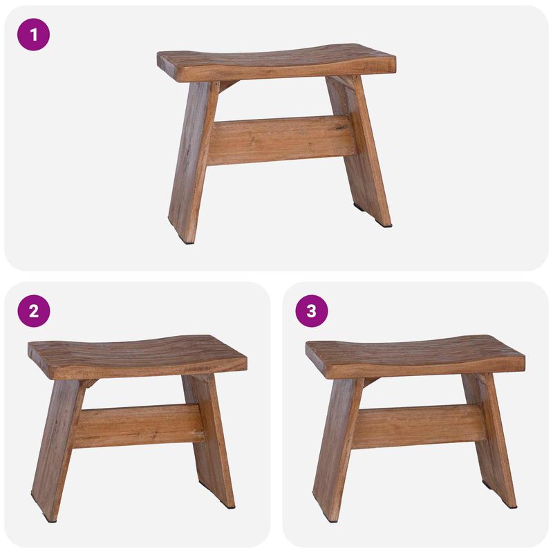 Casa si Gradina - Mobilier - Scaune si fotolii - Tabureti - Taburet natural 40 x 25 x 31 cm Lemn de mahon - Infinity.ro