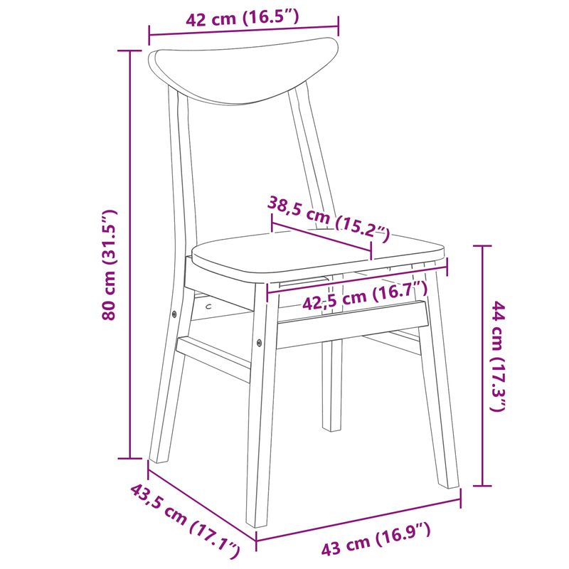 Casa si Gradina - Mobilier - Scaune si fotolii - Scaune - Scaune de dining 2 pcs natural 42 x 47.5 x 81 cm - Infinity.ro