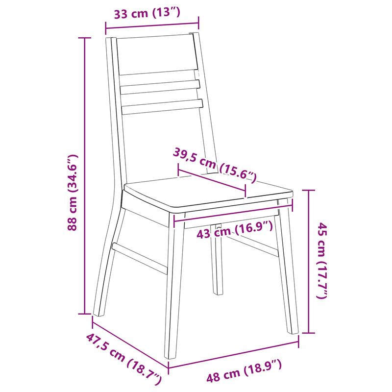 Casa si Gradina - Mobilier - Scaune si fotolii - Scaune - Scaune de dining 2 pcs natural 43 x 54 x 89 cm - Infinity.ro