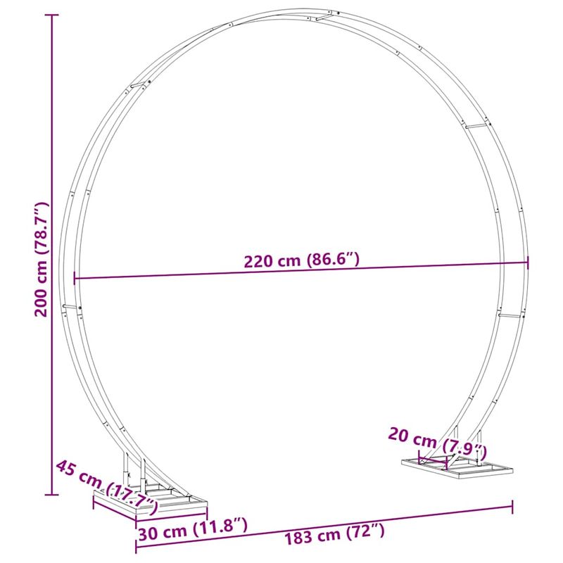 Casa si Gradina - Gradina si terasa - Decoratiuni exterior - Arcade - Arc de nunta Auriu 220 x 45 x 200 cm Otel - Infinity.ro
