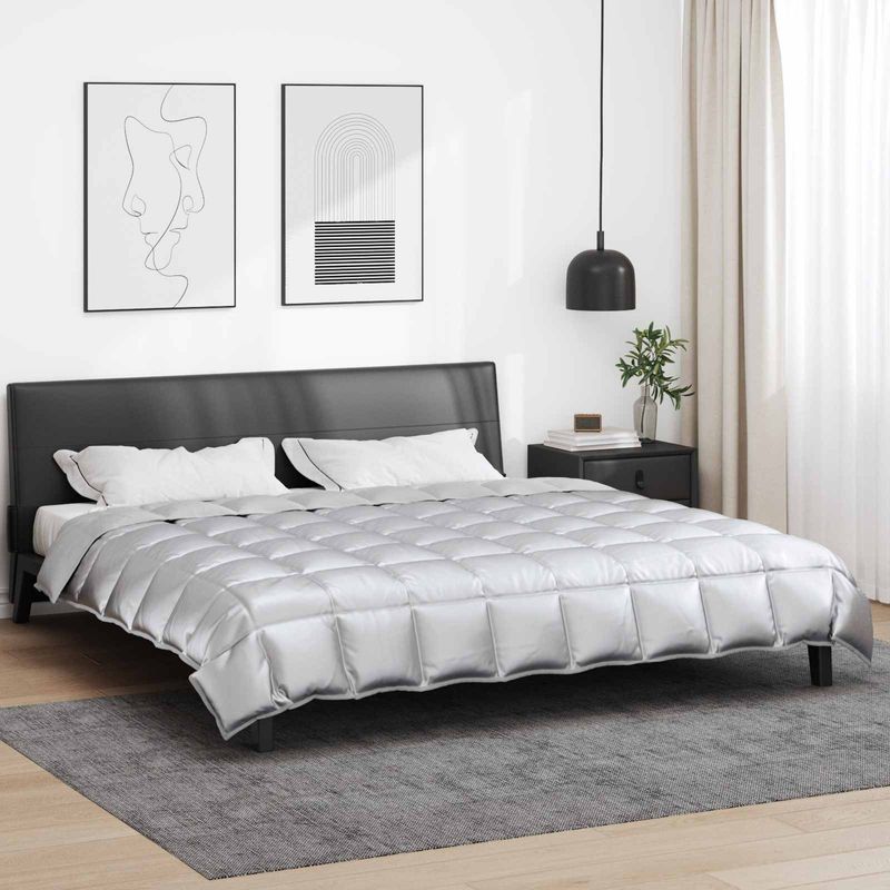 Casa si Gradina - Textile si covoare - Perne si pilote - Pilote - Duvet de iarna Argintiu 220 x 200 cm Satin si Microfibra - Infinity.ro