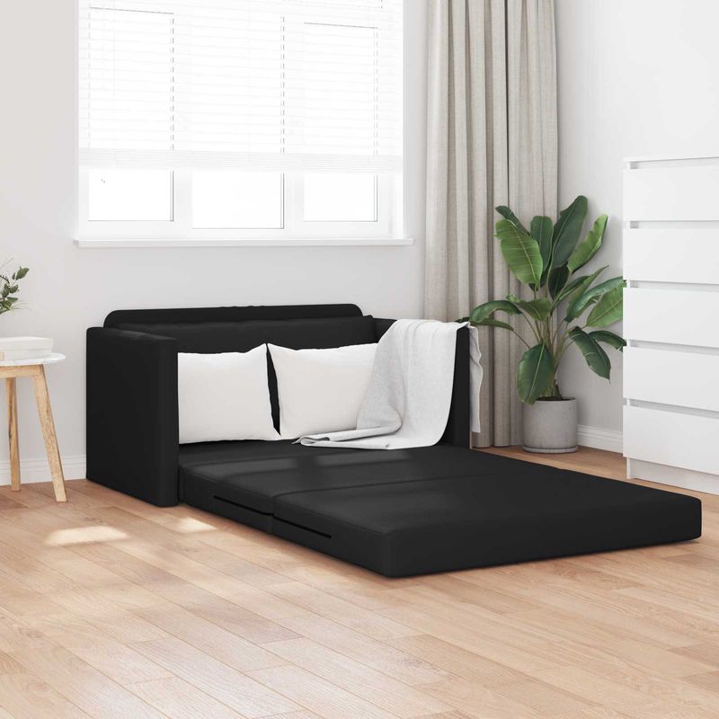 Casa si Gradina - Mobilier - Canapele si coltare - Canapele - Canapea Plianta cu Pat Negru 124 x 71 x 78 cm PVC - Infinity.ro