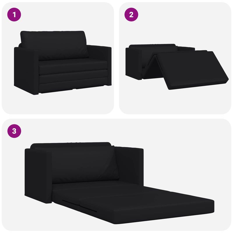 Casa si Gradina - Mobilier - Canapele si coltare - Canapele - Canapea Plianta cu Pat Negru 124 x 71 x 78 cm PVC - Infinity.ro