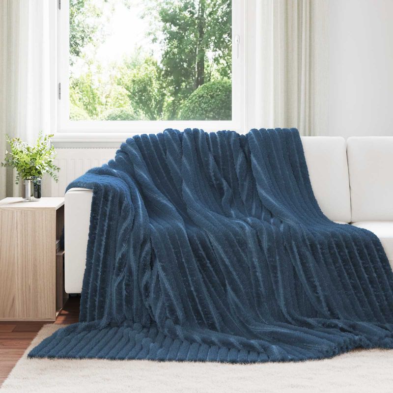Casa si Gradina - Textile si covoare - Pături și cuverturi - Pături - Patura Albastru marin 270 x 240 cm Molton - Infinity.ro