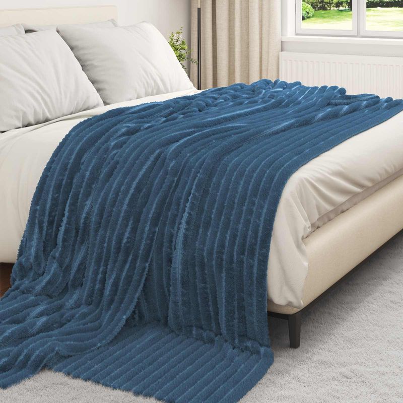 Casa si Gradina - Textile si covoare - Pături și cuverturi - Pături - Patura Albastru marin 270 x 240 cm Molton - Infinity.ro