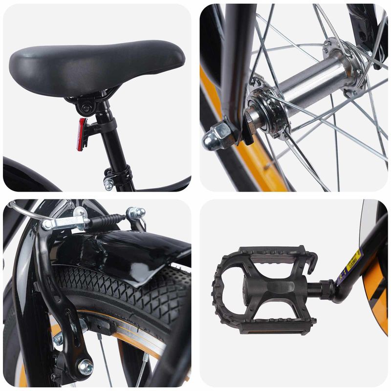 Sport si Outdoor - Ciclism - Biciclete pentru adulti - De oras - Bicicleta pentru Copii 20 Inci pentru 6-11 ani Portocaliu Negru - Infinity.ro