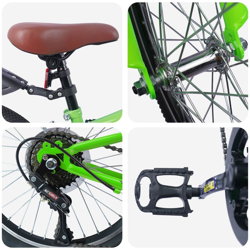 Sport si Outdoor - Ciclism - Biciclete pentru copii - Bicicleta pentru Copii 20 Inci 6-Speed pentru 6-11 ani Verde - Infinity.ro
