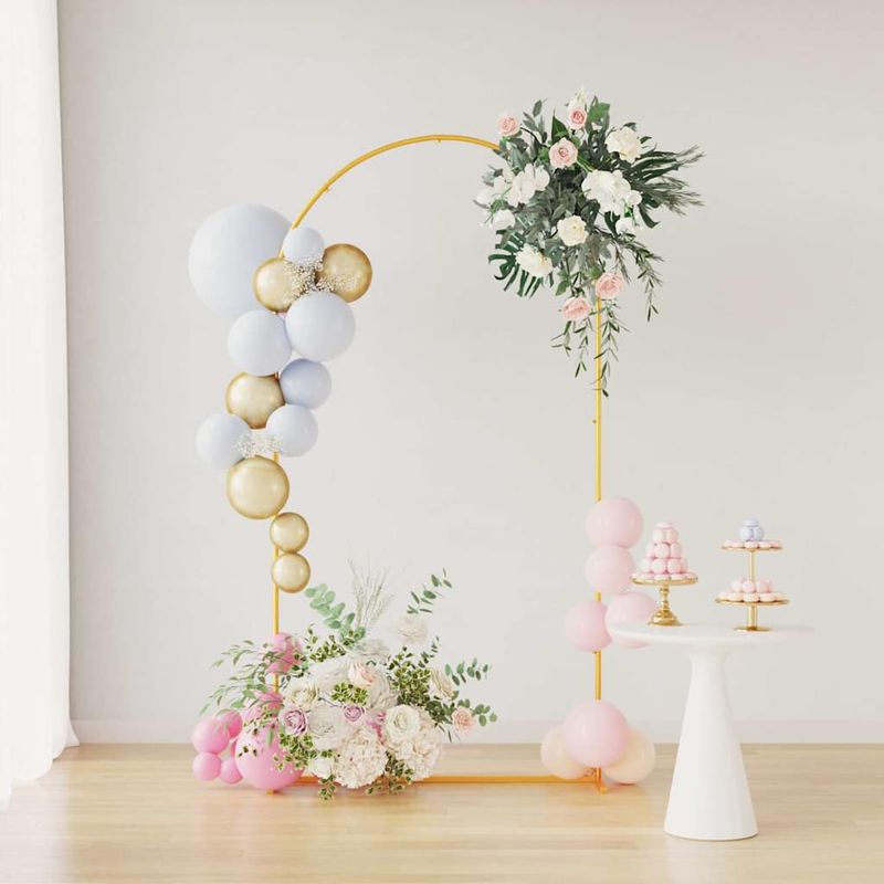 Casa si Gradina - Gradina si terasa - Decoratiuni exterior - Arcade - Arc de nunta Auriu 100 x 39 x 200 cm Otel - Infinity.ro