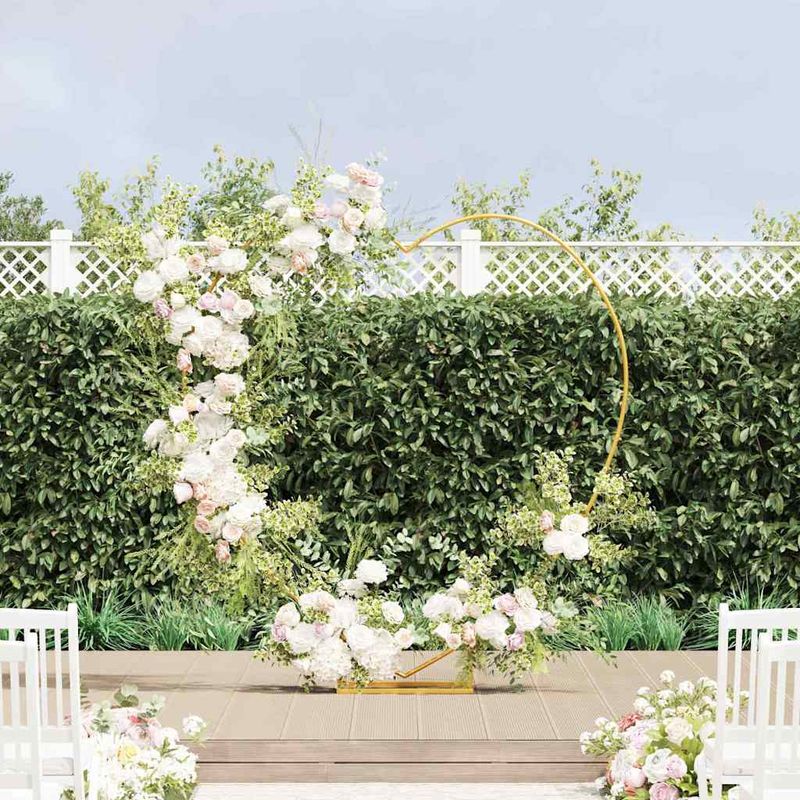 Casa si Gradina - Gradina si terasa - Decoratiuni exterior - Arcade - Arc de nunta Auriu 195 x 35 x 211 cm Otel - Infinity.ro