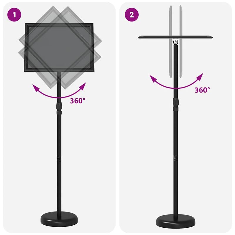 Casa si Gradina - Decoratiuni - Pereti despartitori si paravane - Panouri pentru Targuri Negru 25 x 25 x 125 cm Aluminiu - Infinity.ro