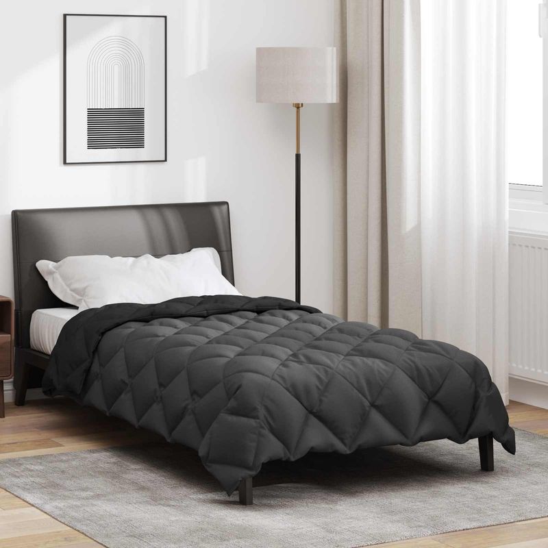 Casa si Gradina - Textile si covoare - Perne si pilote - Pilote - Duvet de iarna Negru si antracit 200 x 140 cm Microfibra - Infinity.ro