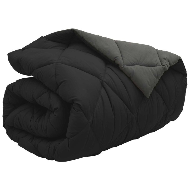 Casa si Gradina - Textile si covoare - Perne si pilote - Pilote - Duvet de iarna Negru si antracit 200 x 140 cm Microfibra - Infinity.ro