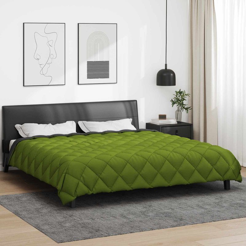 Casa si Gradina - Textile si covoare - Pături și cuverturi - Pături - Duvet de iarna Verde si Antracit 220 x 260 cm Microfibra - Infinity.ro