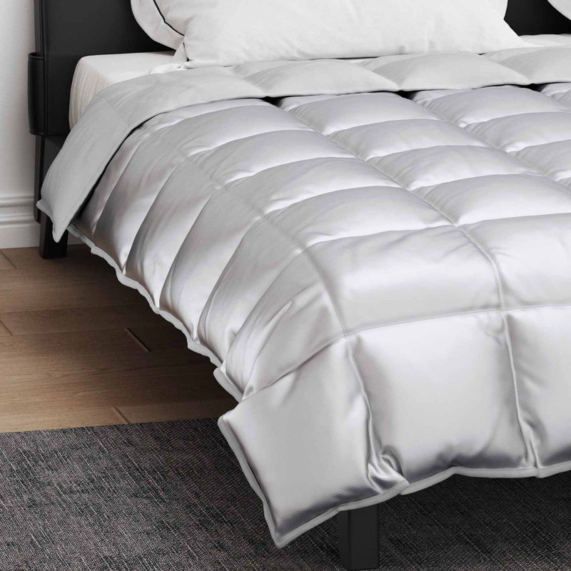 Casa si Gradina - Textile si covoare - Perne si pilote - Pilote - Duvet de iarna Argintiu 200 x 200 cm Satin si Microfibra - Infinity.ro