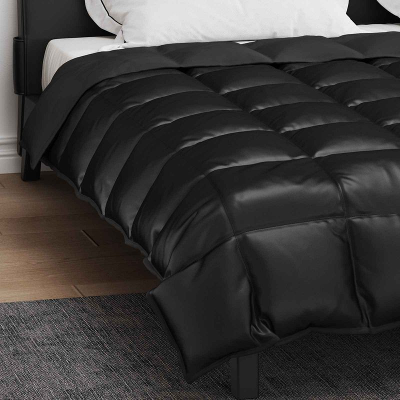 Casa si Gradina - Textile si covoare - Perne si pilote - Pilote - Duvet de iarna Negru 220 x 260 cm Satin si Microfibra - Infinity.ro