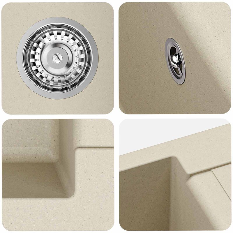 Casa si Gradina - Sanitare - Chiuveta bucatarie si accesorii - Chiuvete bucatarie - Chiuveta Bej 780 x 500 mm 80% Quartz si 20% Rasina - Infinity.ro