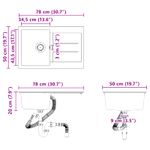 Casa si Gradina - Sanitare - Chiuveta bucatarie si accesorii - Chiuvete bucatarie - Chiuveta Bej 780 x 500 mm 80% Quartz si 20% Rasina - Infinity.ro