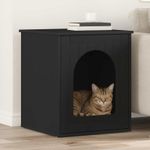 Petshop - Accesorii petshop - Jucarii animale - Ansambluri de joaca - Casa pentru pisici Negru 53 x 52 x 62 cm Lemn compozit - Infinity.ro