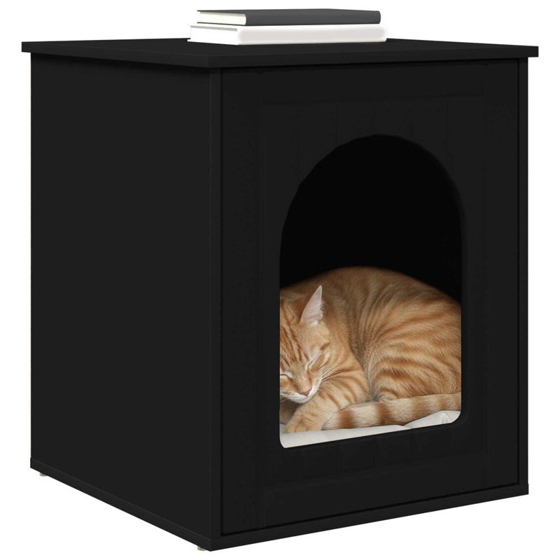 Petshop - Accesorii petshop - Jucarii animale - Ansambluri de joaca - Casa pentru pisici Negru 53 x 52 x 62 cm Lemn compozit - Infinity.ro