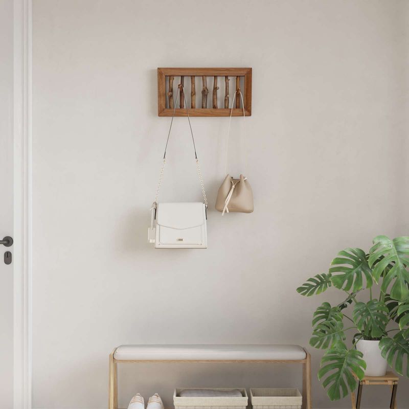Casa si Gradina - Mobilier - Organizare si depozitare - Umerase si valeti - Umeras Maro 50 x 11 x 25 cm Lemn masiv de mahon - Infinity.ro