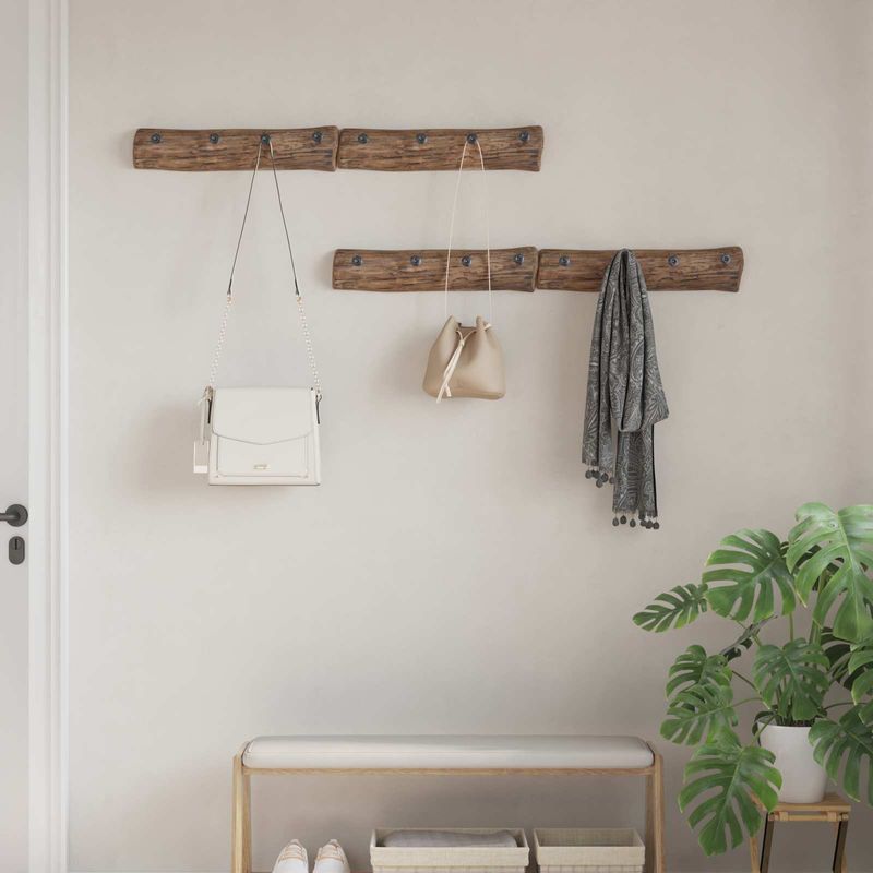 Casa si Gradina - Mobilier - Organizare si depozitare - Umerase si valeti - Umeras Maro 50 x 8 x 12 cm Lemn recuperat masiv - Infinity.ro