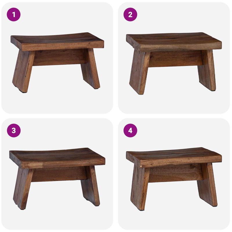 Casa si Gradina - Mobilier - Scaune si fotolii - Tabureti - Taburet natural 29 x 20 x 17 cm Lemn de mahon - Infinity.ro