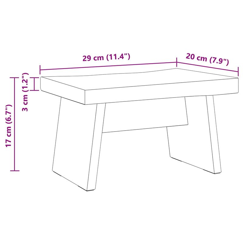 Casa si Gradina - Mobilier - Scaune si fotolii - Tabureti - Taburet natural 29 x 20 x 17 cm Lemn de mahon - Infinity.ro