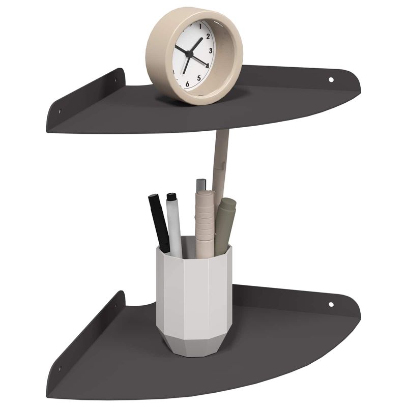 Casa si Gradina - Mobilier - Biblioteci si rafturi - Rafturi - Raft de perete cu Raft 2 pcs Negru 18 x 18 x 2.3 cm - Infinity.ro