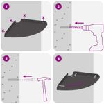 Casa si Gradina - Mobilier - Biblioteci si rafturi - Rafturi - Raft de perete cu Raft 2 pcs Negru 18 x 18 x 2.3 cm - Infinity.ro