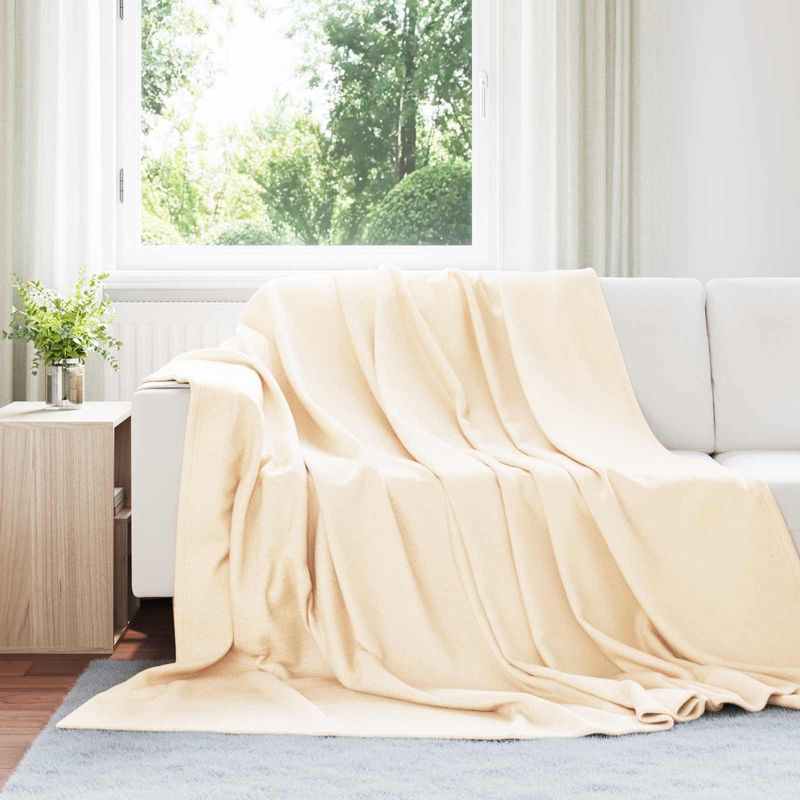 Casa si Gradina - Textile si covoare - Pături și cuverturi - Pături - Patura Crem 240 x 220 cm Molton - Infinity.ro