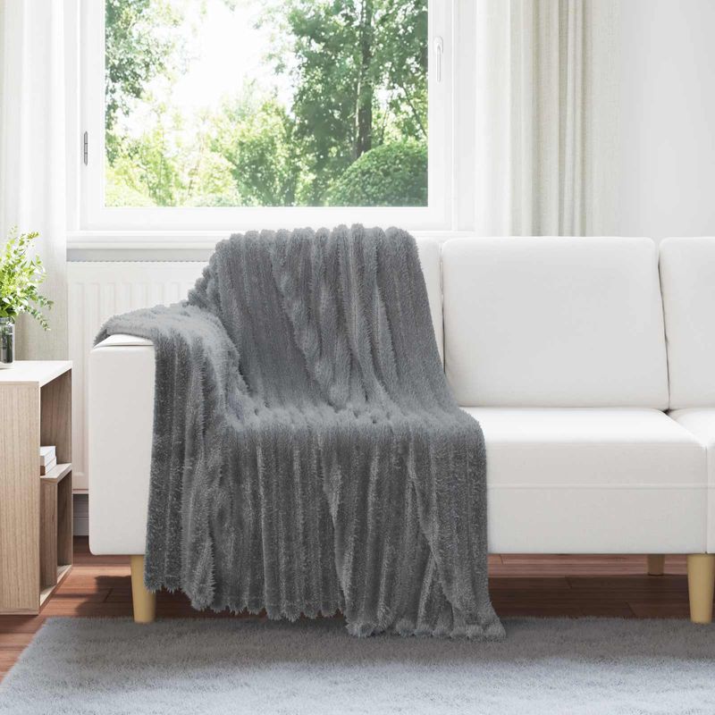 Casa si Gradina - Textile si covoare - Pături și cuverturi - Pături - Patura Gri inchis 150 x 130 cm Molton - Infinity.ro